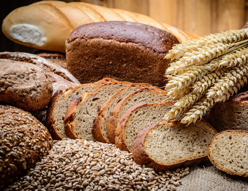 面包（50%大麦粒）,大麦面包的升糖指数(GI值),升糖负荷(GL值)热量,蛋白质含量,碳水化合物含量,嘌呤含量